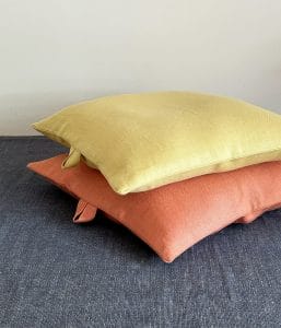 リネンフロアクッション【アプリコット・イエロー】