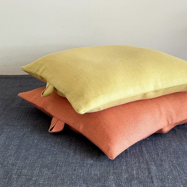 リネンフロアクッション【アプリコット・イエロー】