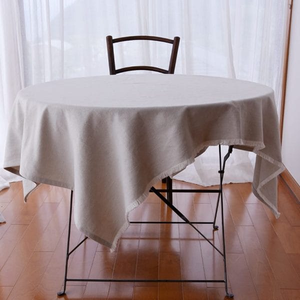 LIBECO フリンジテーブルクロス　135×125