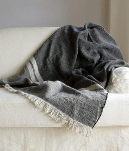 LIBECO HOME//リベコ リネンブランケット【タックストライプ】