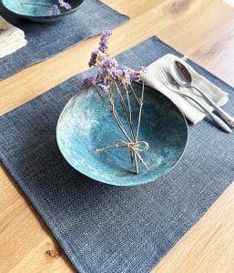 ヨーロッパリネン テーブルランチョンマット【デニムビンテージ】