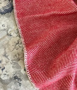 TWEEDMILL/ピュアウールステッチエッジブランケット【レッド】