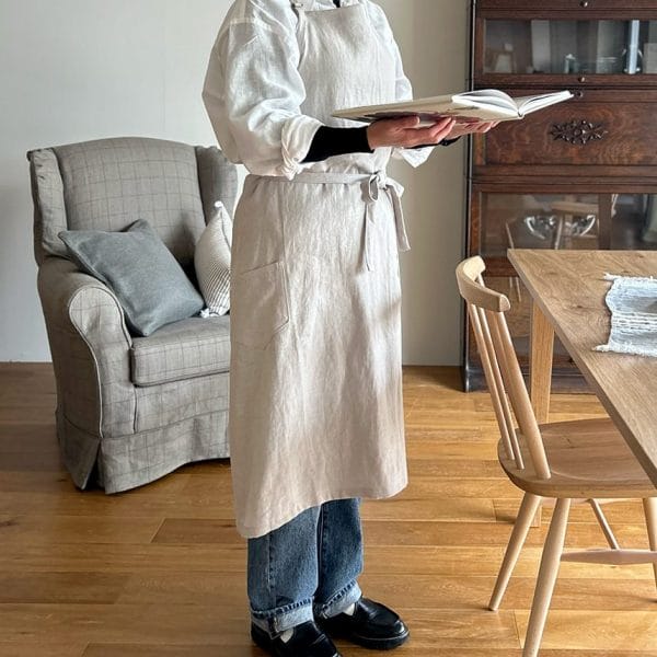 ヨーロッパリネン ホルターデイリーエプロン【4色展開】