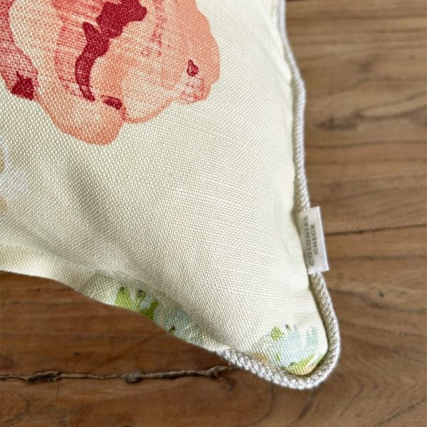 リネンパイピング付 50×50 花柄クッションカバー 【フローラルⅥ】