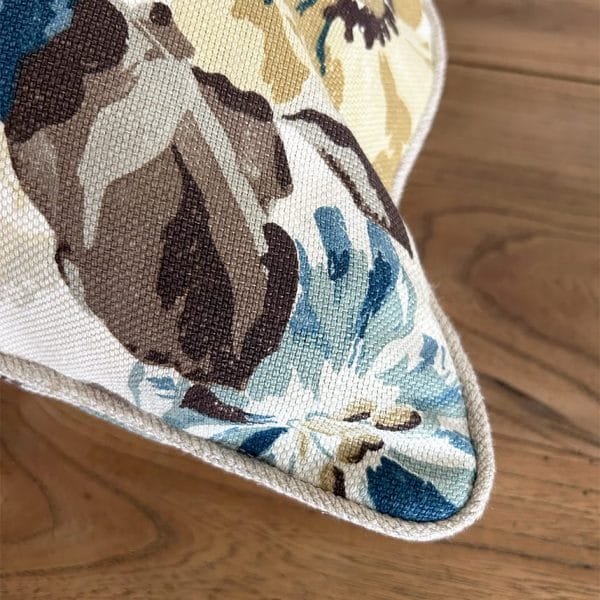 リネンパイピング付 50×50 花柄クッションカバー 【フローラルⅦ】