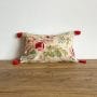 英国花柄 タッセル付きスモールクッション 【フローラルⅦ】