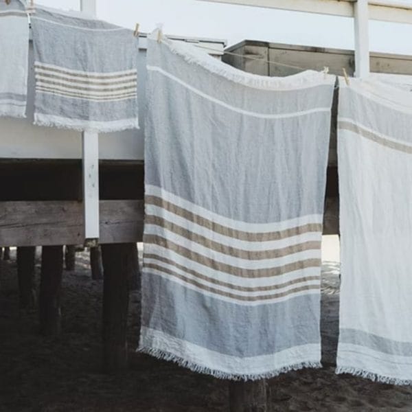 LIBECO HOME//リベコ リネンブランケット【アッシュ】