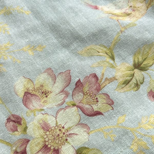 クラシック花柄トートバッグ【ホワイト・ブルー】