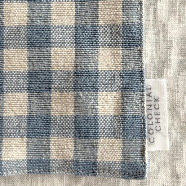 コットンチェックコースター【ブルーチェック】