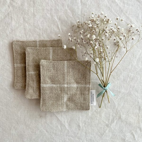 リネンチェックコースター【Naturals 33】