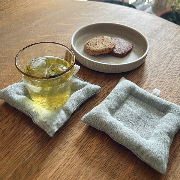 リネンクッションコースター【ウォッシュブルー】