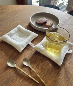 リネンクッションコースター【ホワイト】