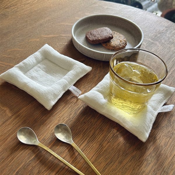 リネンクッションコースター【ホワイト】