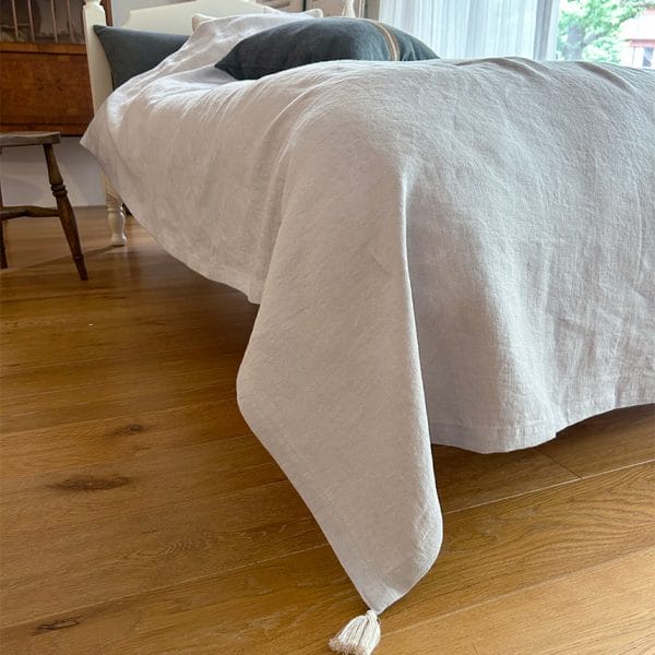 リネン タッセル付きマルチベッドカバー【全3種類】