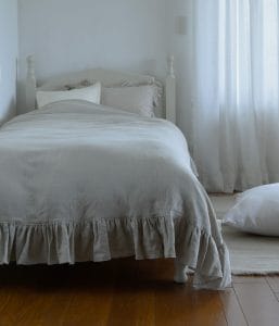 リネン フリル付きマルチベッドカバー【全3種類】