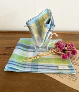 LIBECO テーブルナプキン【マドラスチェック/ブルー】