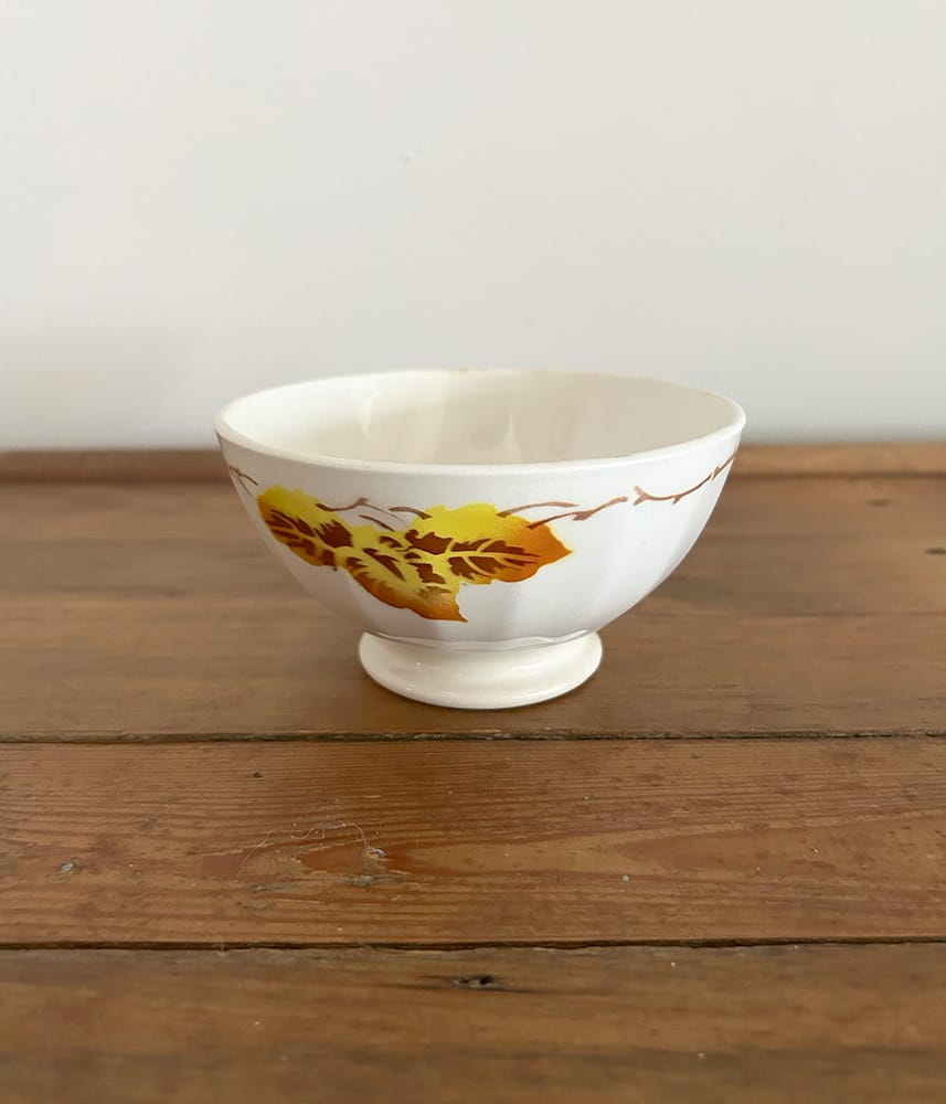 さるりす　可愛い黄釉カフェオレボウル　フランスアンティーク　ジアン さるりす 可愛い黄釉カフェオレボウル フランスアンティーク