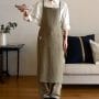 ヨーロッパリネン バックギャザーエプロン【3色展開】