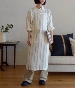 ヨーロッパリネン バックギャザーエプロン【3色展開】