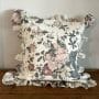 リネンフリルクッションカバー【フローラルホワイト】