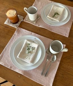 ヨーロッパリネン テーブルランチョンマット【シェル】