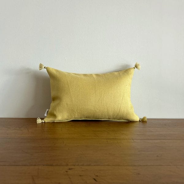 ベルギーリネン タッセル付きスモールクッション【コーンシルク】