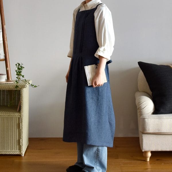 ヨーロッパリネン ピンタックエプロン【3色展開】