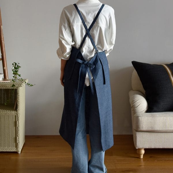 ヨーロッパリネン ピンタックエプロン【3色展開】